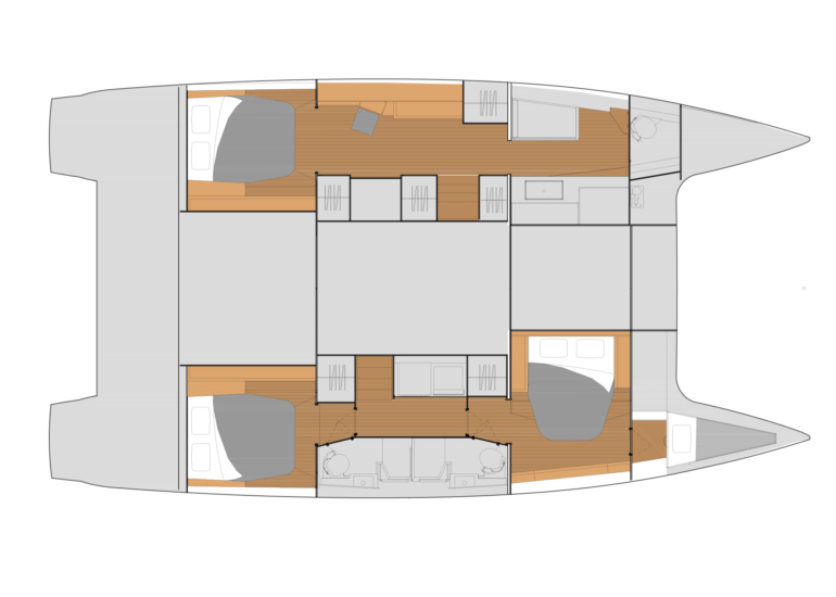 Layout for ITHAKA, a 2022 Fountaine Pajot Tanna 47 Maestro
