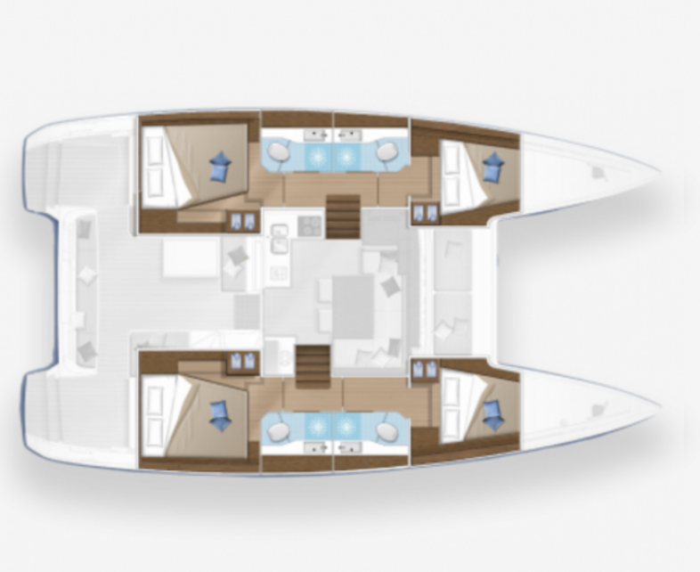 Layout for BUBBLES UP, a 2024 Lagoon 40