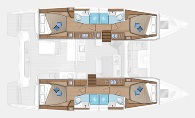 Layout for C’EST LA VIE, a 2020 Lagoon 46