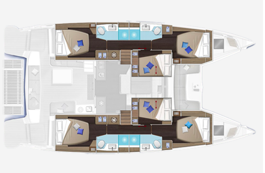 Layout for DEB ELLI, a 2024 Lagoon 51