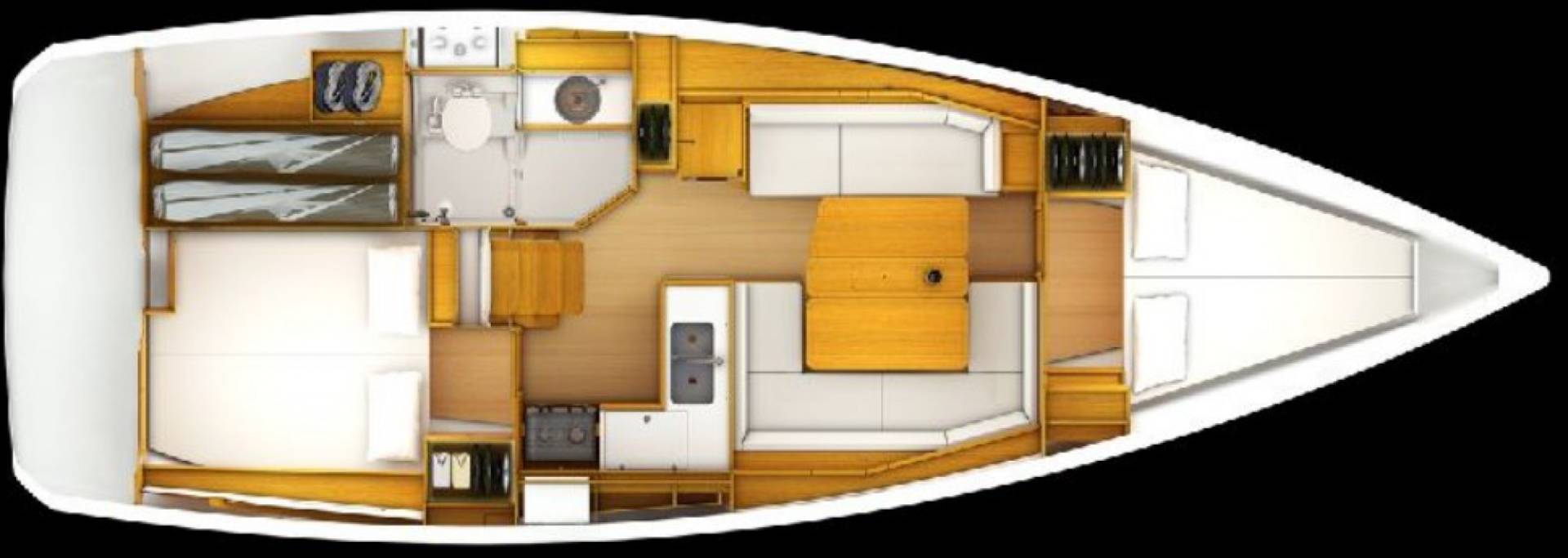 Layout for CARELLI, a 2019 Sun Odyssey 389