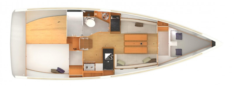 Layout for MARA, a 2023 Sun Odyssey 349