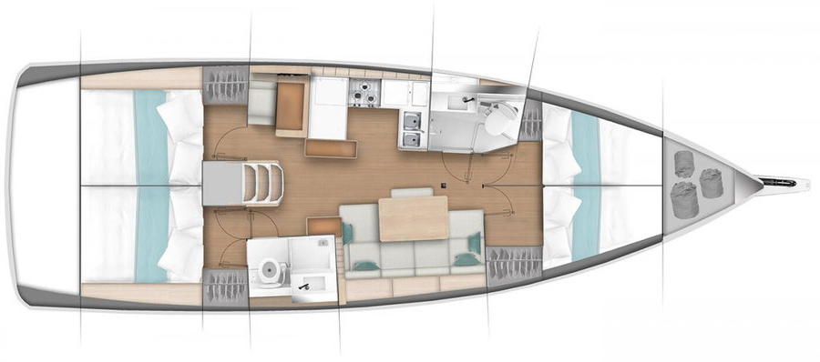 Layout for TAM ELLI, a 2024 Sun Odyssey 440