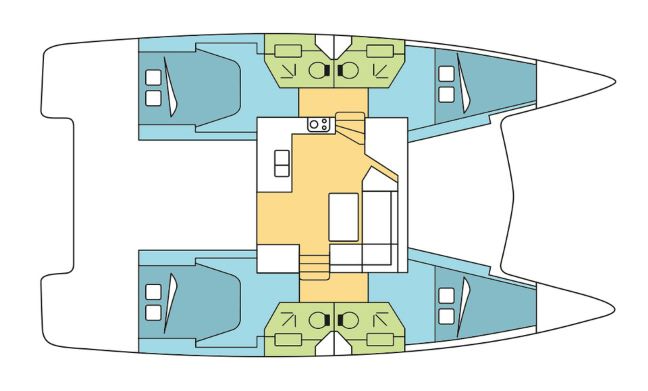 Layout for HAPPY HOUR, a 2020 Fountaine Pajot Lucia 40