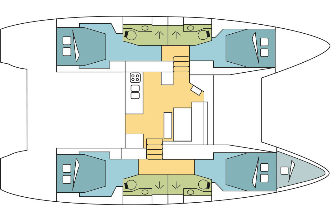 Layout for MARYLOU, a 2022 Lagoon 46