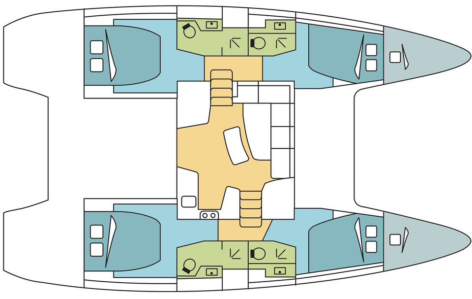 Layout for SLEEPY, a 2021 Lagoon 42