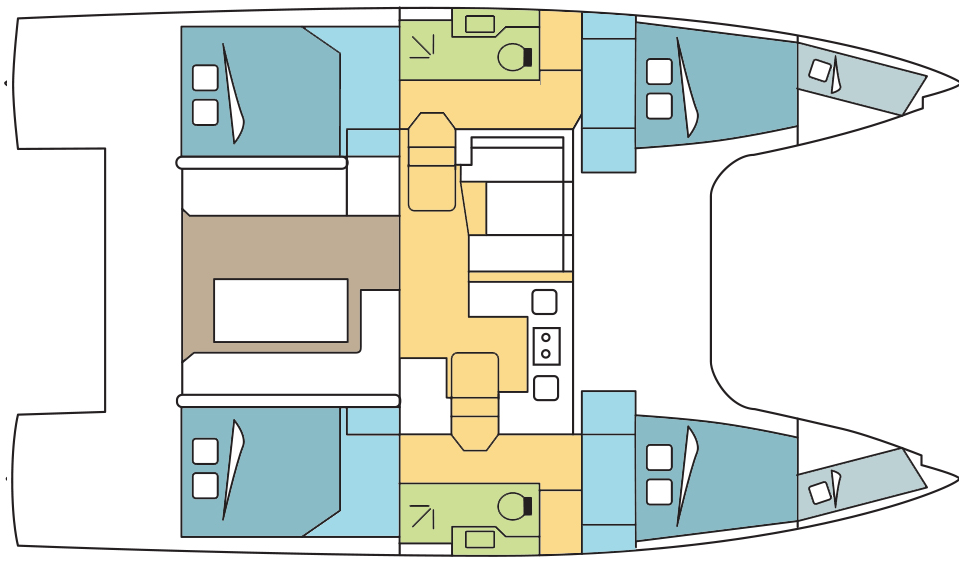 Layout for HAPPY, a 2018 Nautitech 40 Open