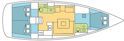 Layout for UTRILLO, a 2016 Sun Odyssey 439