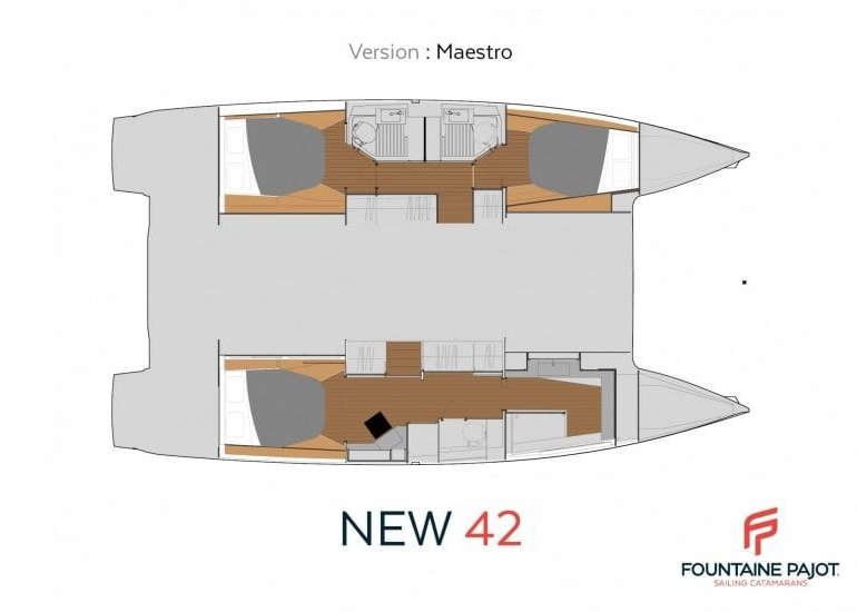 Layout for BROWN EYED GIRL, a 2019 Fountaine Pajot Astrea 42