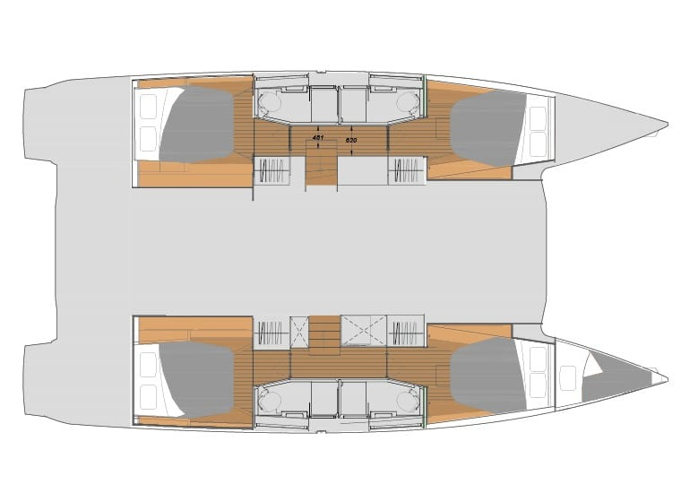 Layout for GELOS, a 2021 Fountaine Pajot Elba 45