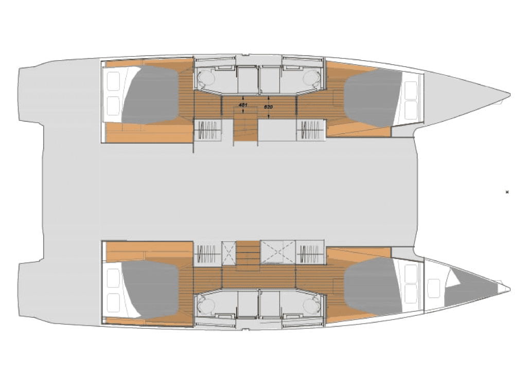 Layout for DETOUR, a 2022 Fountaine Pajot Elba 45
