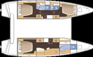 Layout for CASBAH III, a 2022 Lagoon 42 OW