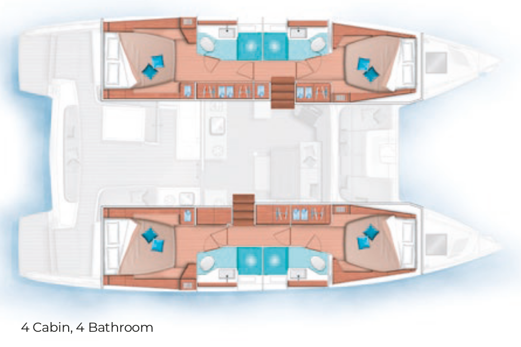 Layout for SHAMWARI, a 2020 Lagoon 46