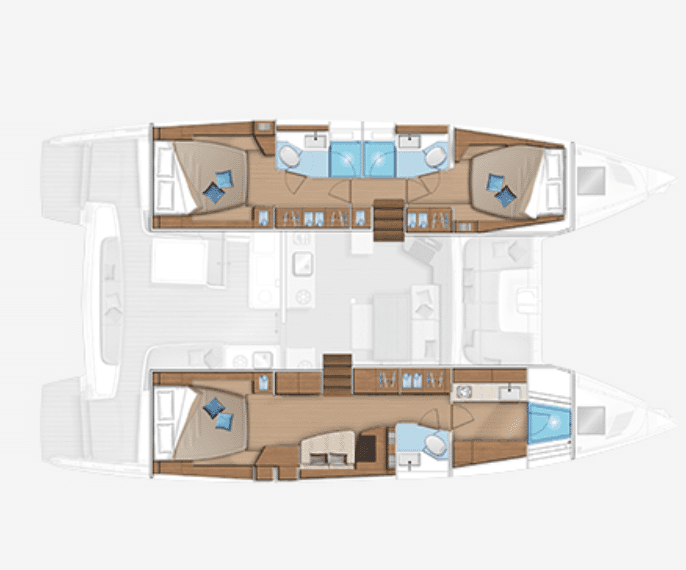 Layout for CLEARLAKE III, a 2021 Lagoon 46 OW