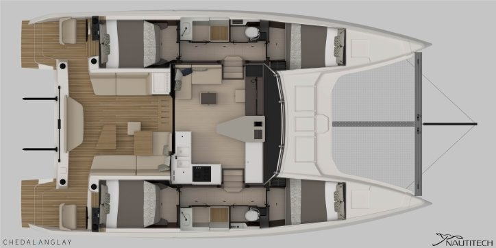 Layout for CARPE DIEM, a 2025 Nautitech 44 Open