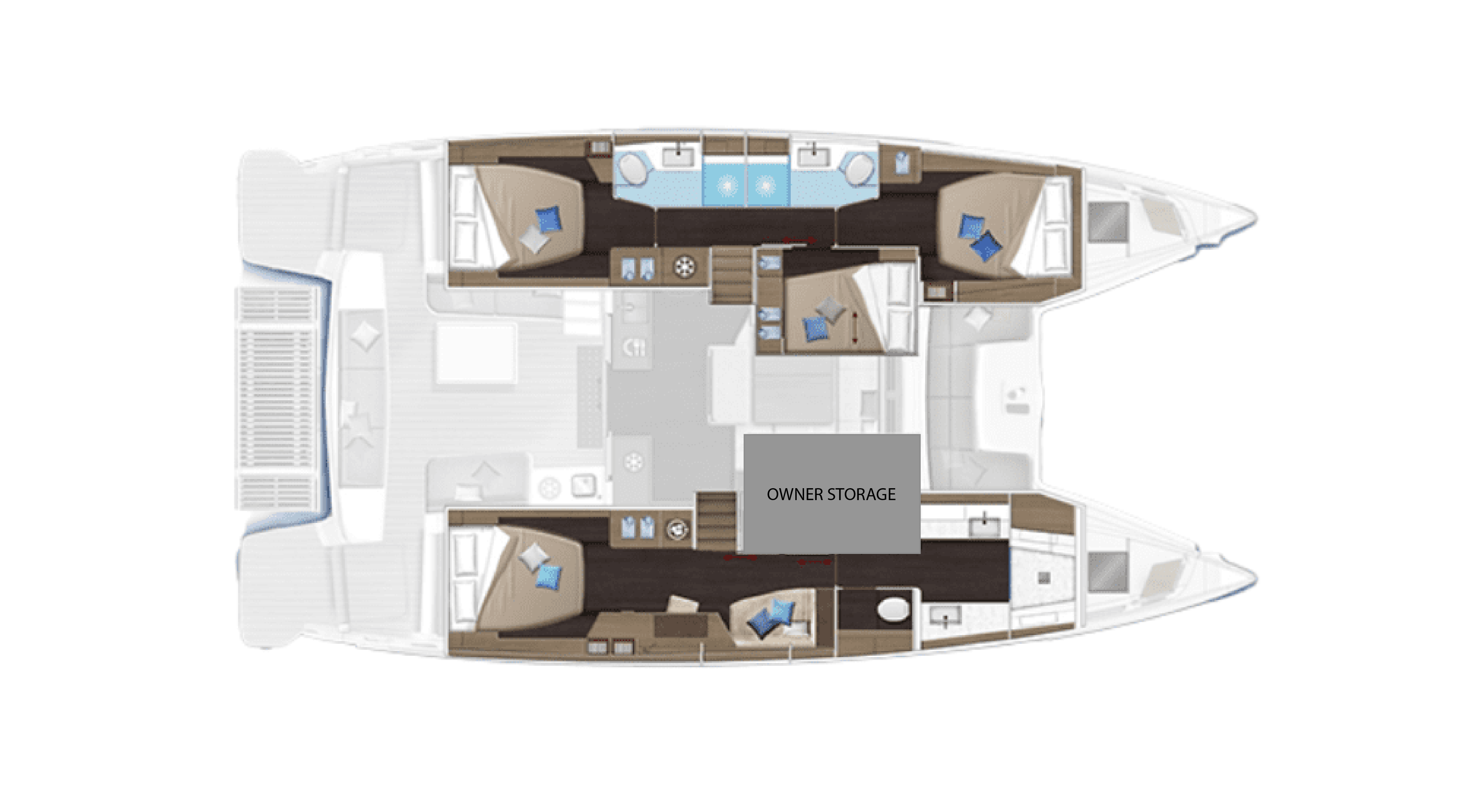 Layout for MOONDANCE, a 2024 Lagoon 51 OW