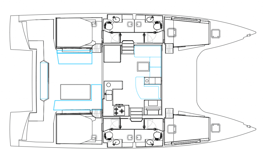 Layout for CADENZA, a 2023 Nautitech 46 Fly