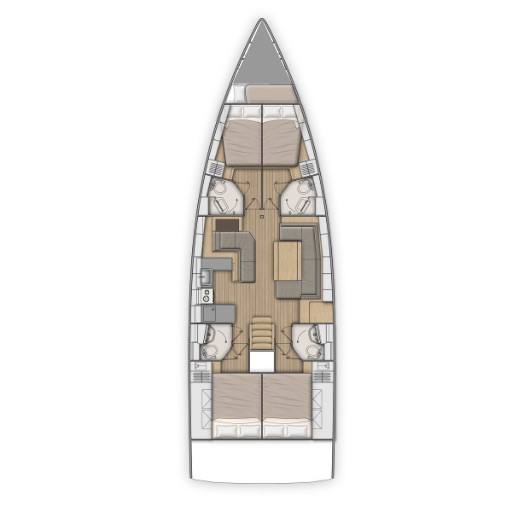 Layout for SUNDAY GIRL, a 2024 Oceanis 51.1