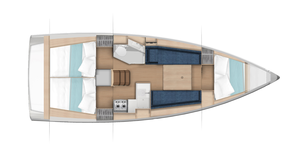 Layout for NN1, a 2027 Sun Odyssey 350