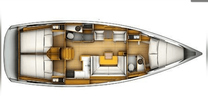 Layout for MAKIN MEMORIES, a 2018 Sun Odyssey 419