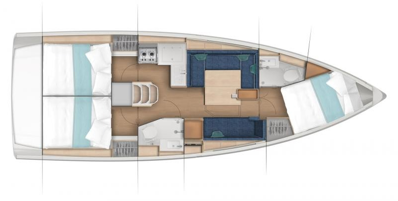 Layout for CALYPSO EXPRESS, a 2024 Sun Odyssey 380