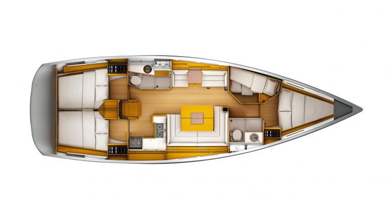 Layout for CALIA, a 2016 Sun Odyssey 449