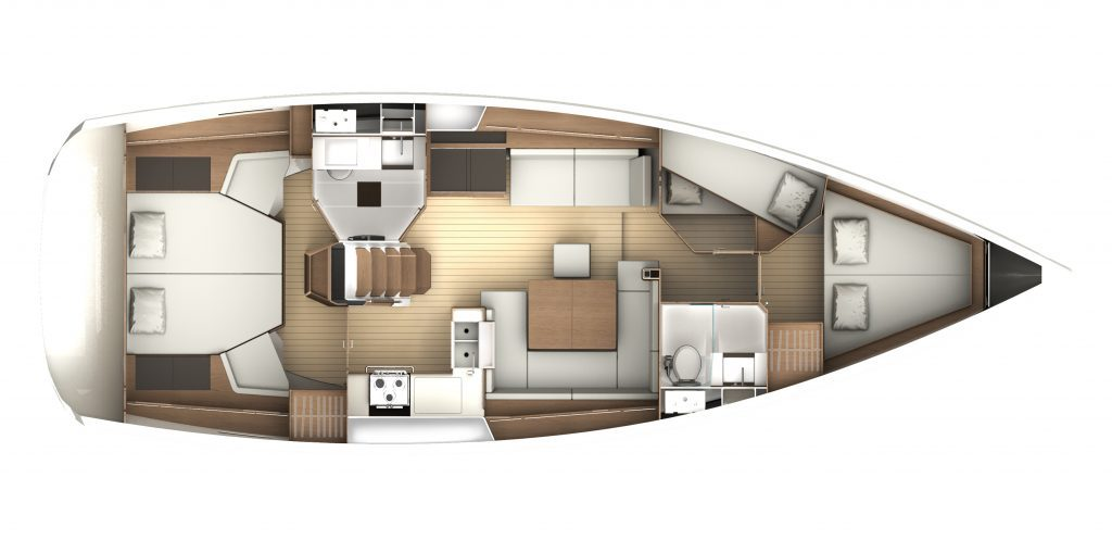 Layout for SEA WOLF, a 2016 Sun Odyssey 44 DS