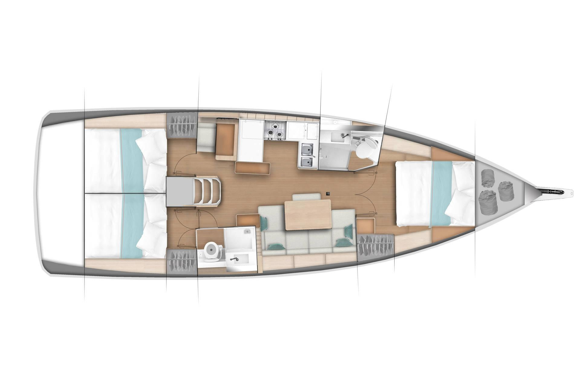 Layout for RHYTHM & BLUES, a 2024 Sun Odyssey 440