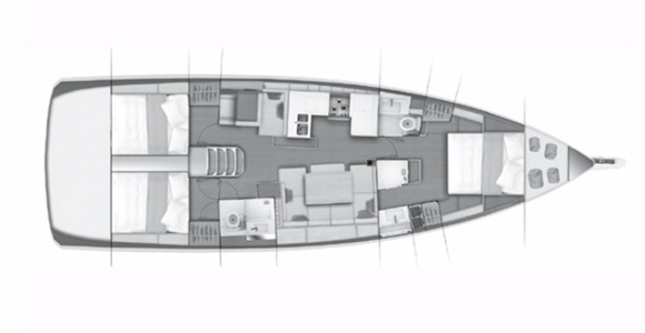 Layout for HAKUNA MATATA IV, a 2019 Sun Odyssey 490
