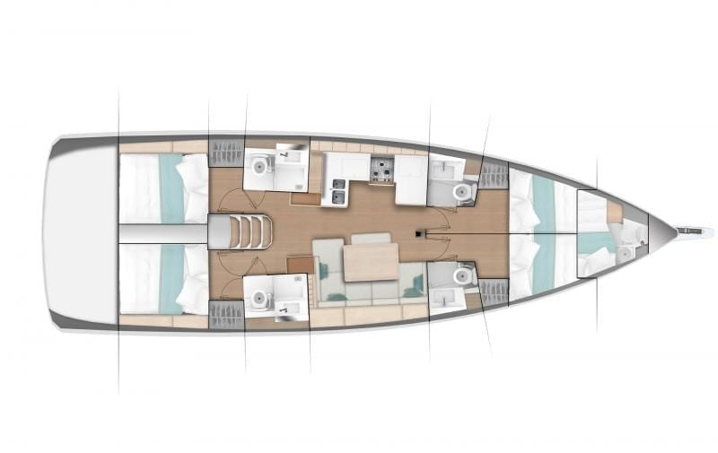 Layout for COSETTE II, a 2020 Sun Odyssey 490