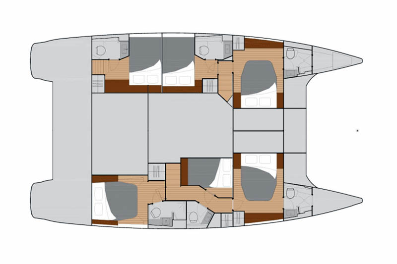 Layout for LINGARO, a 2019 Fountaine Pajot Saba 50