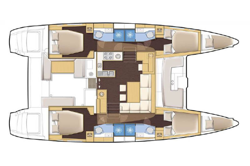 Layout for ISLAND QUEEN, a 2019 Lagoon 450 F