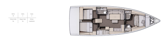 Layout for REVENTADOR 2, a 2024 Dufour 470
