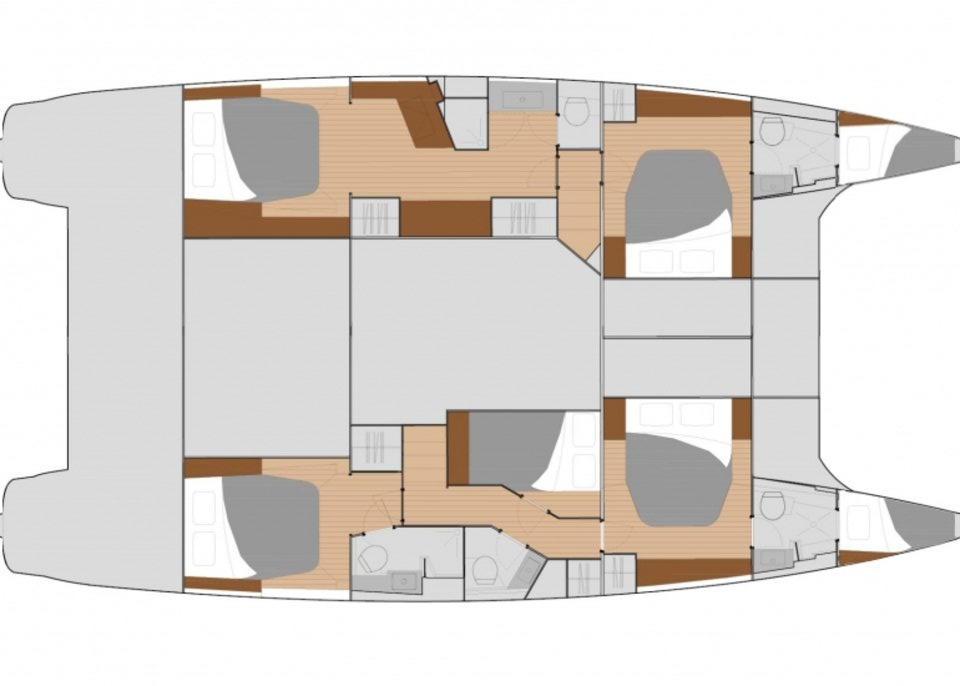 Layout for SOLEIL RAE, a 2019 Fountaine Pajot Saba 50