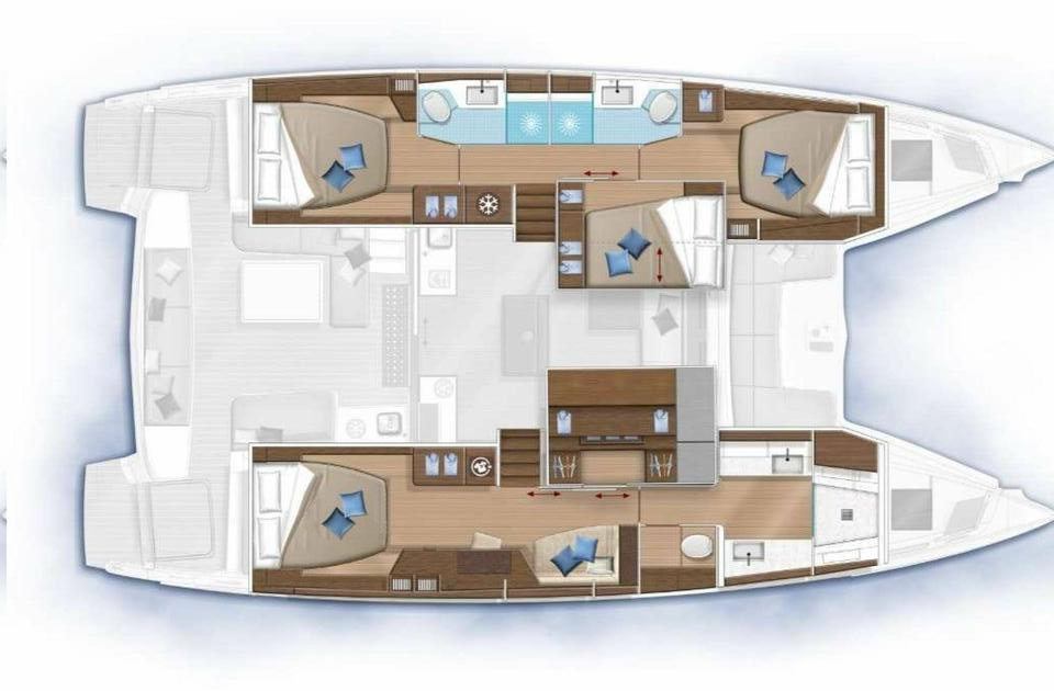 Layout for SEA IO, a 2020 Lagoon 50 OW