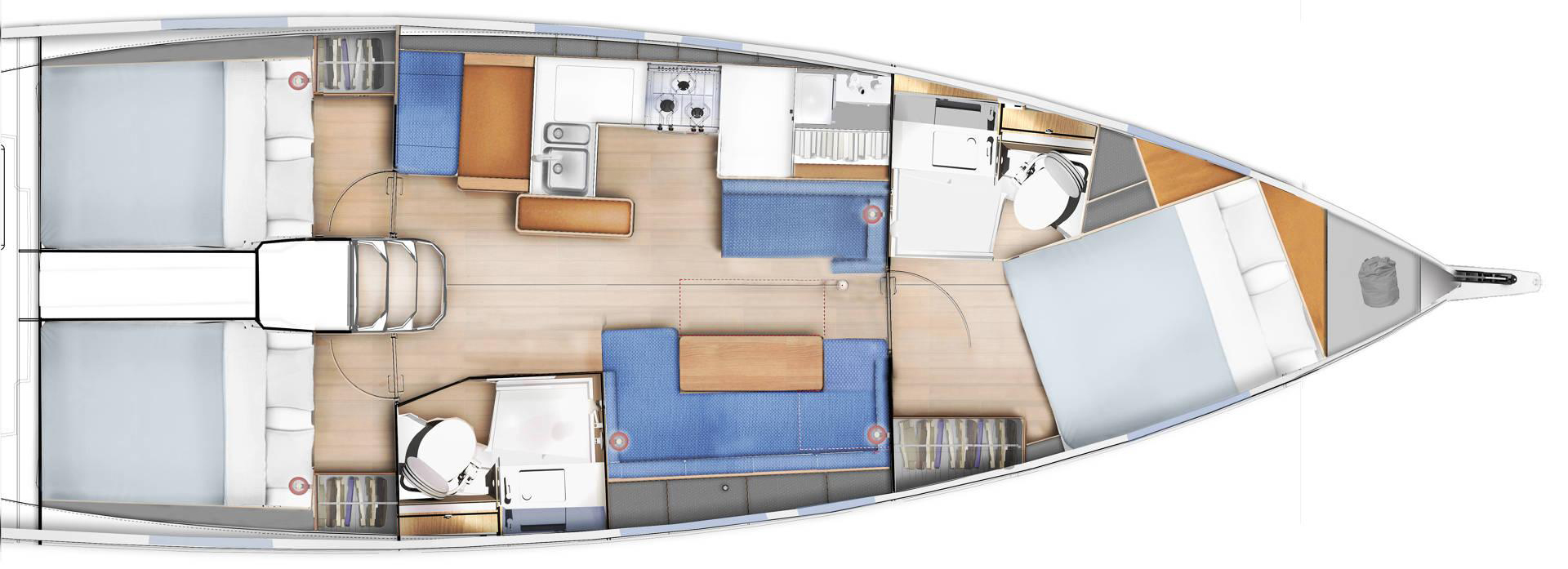Layout for ORLA, a 2023 Sun Odyssey 410
