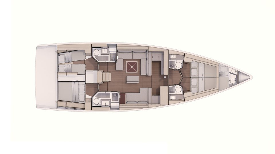 Layout for FAT BOTTOM GIRL, a 2021 Dufour 530
