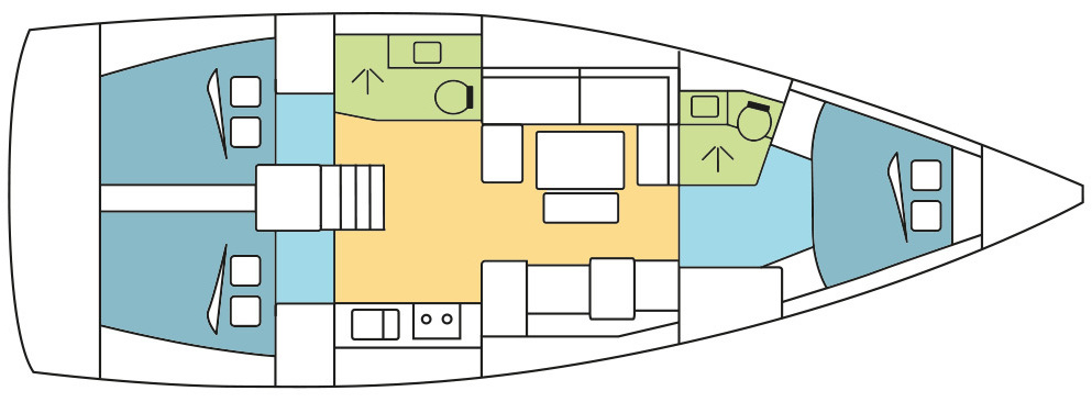 Layout for CURACAO, a 2018 Dufour 412 GL