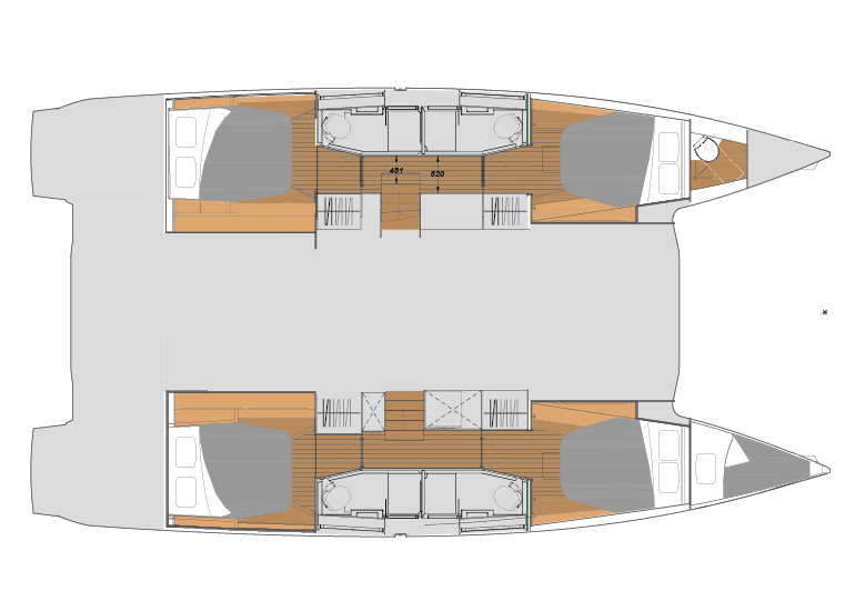Layout for OGIBNI, a 2020 Fountaine Pajot Elba 45