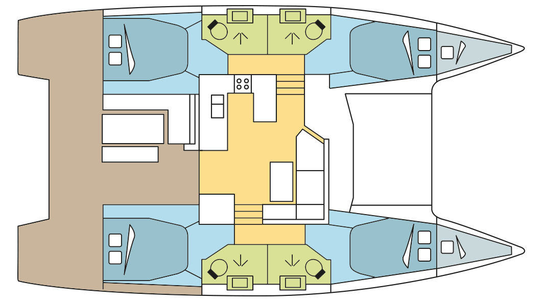Layout for PRINCE DES MERS, a 2020 Fountaine Pajot Astrea 42