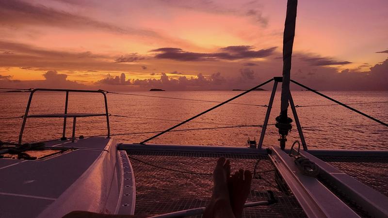 Enjoying our first night's sunset at Carlos Rosario