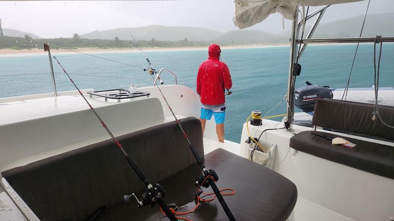 Rain squalls couldn't stop us from fishing