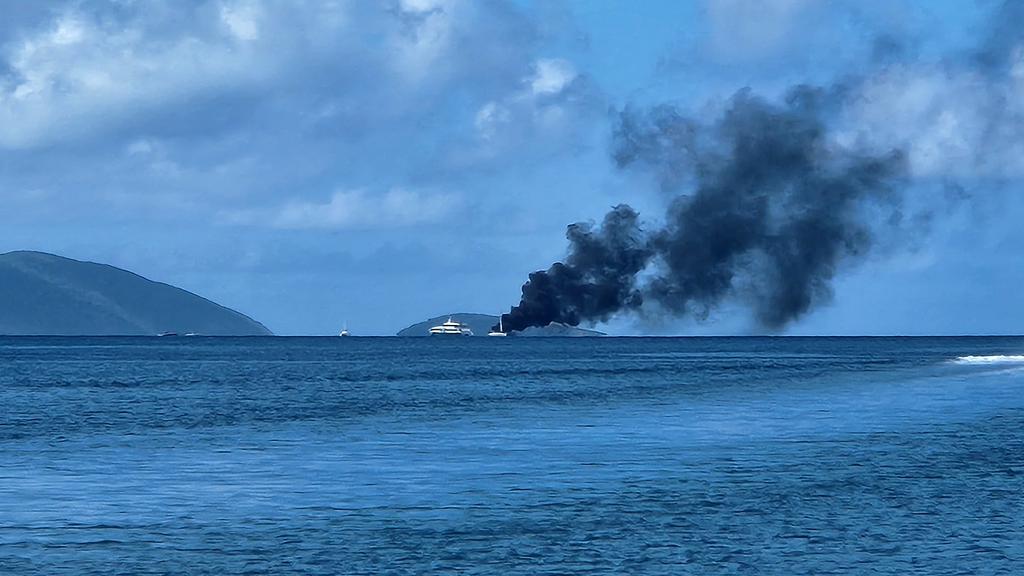 Sailboat fire we saw to our west