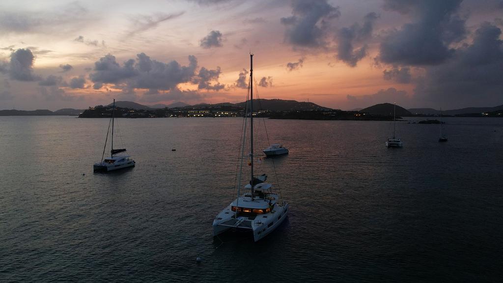 The anchorage at Christmas Cove near St. Thomas