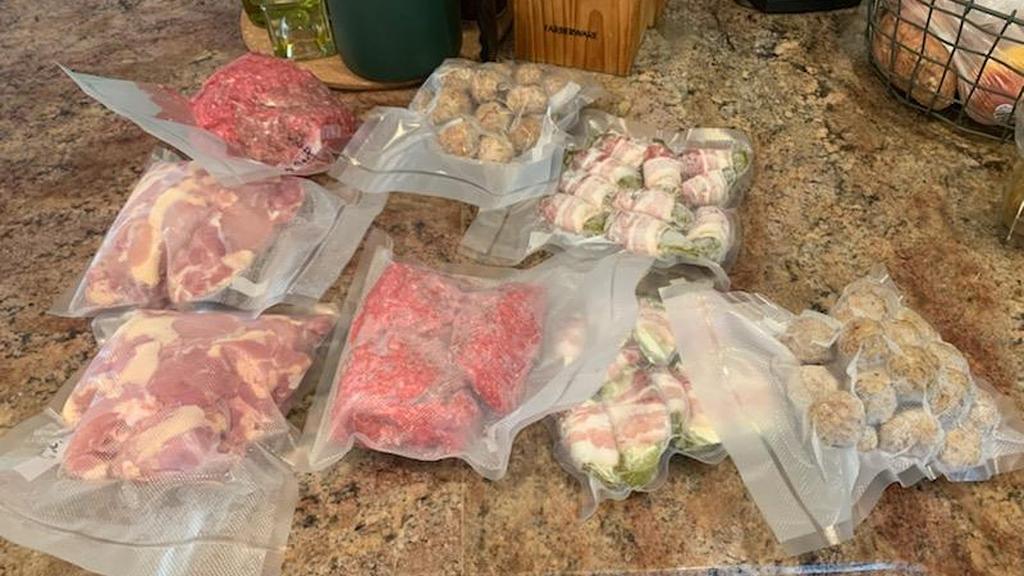 For the first time, we are experimenting bringing our own frozen meats with us