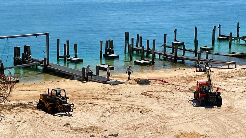 Clean up efforts underway at the boat slips 📸 NPS