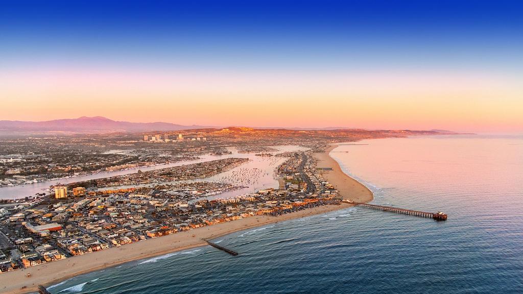 Newport Beach and the large protected marina