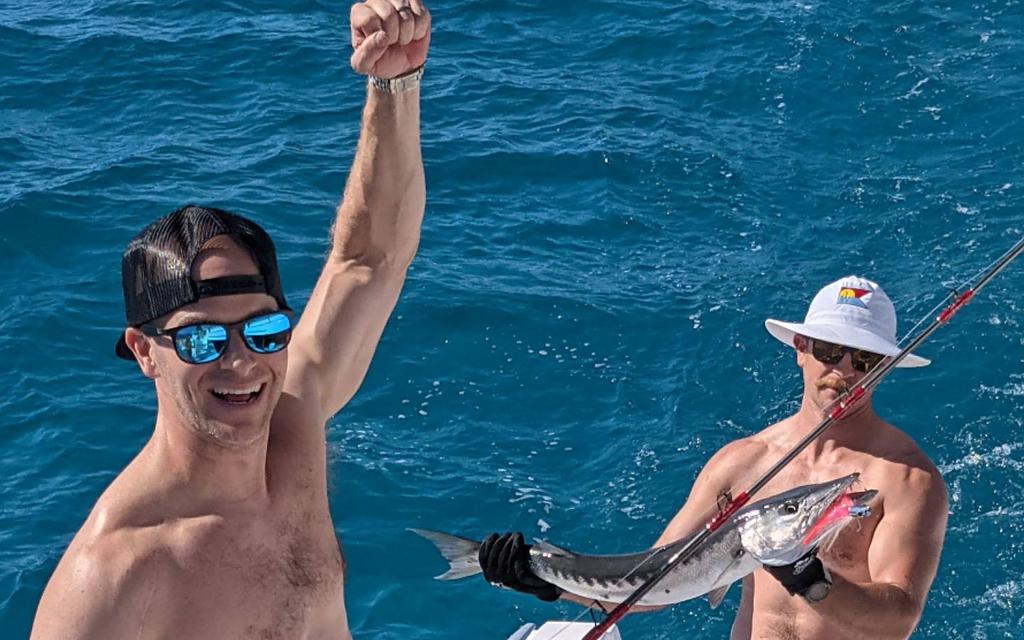 Barracuda atrapada con un señuelo Iland Ilander rosa