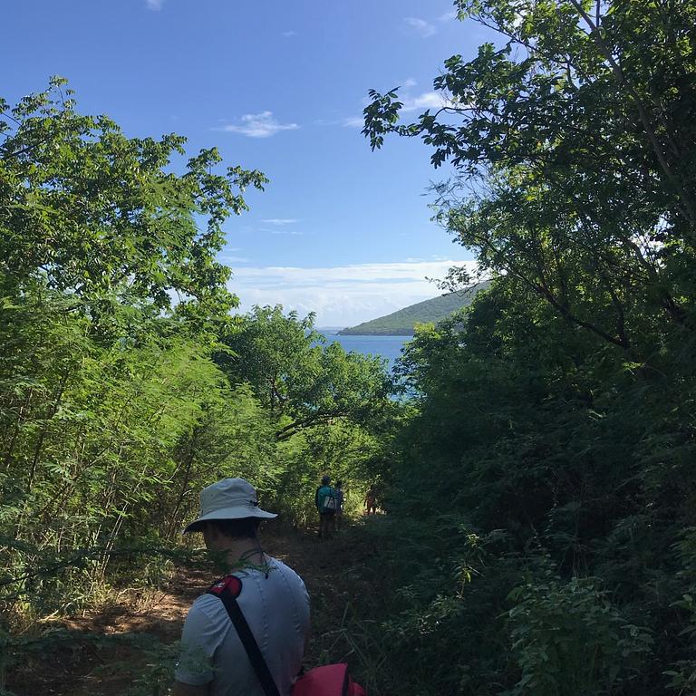 Hiking to Flamenco Beach on the trail from Carlos Rosario