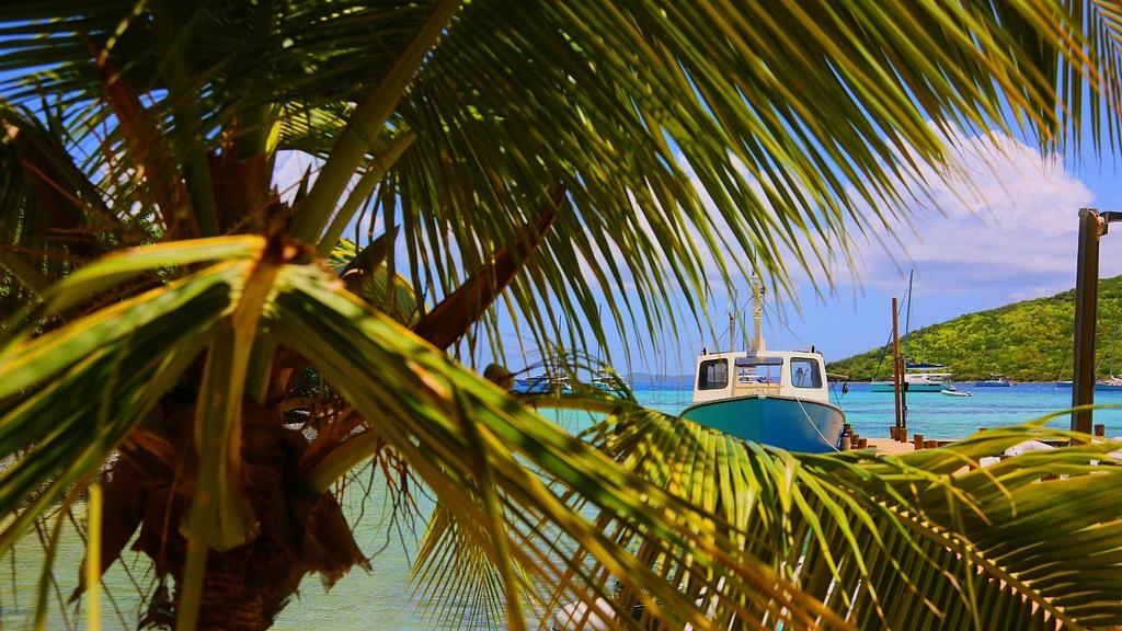 Vista desde el muelle de Foxy's Taboo en Diamond Cay